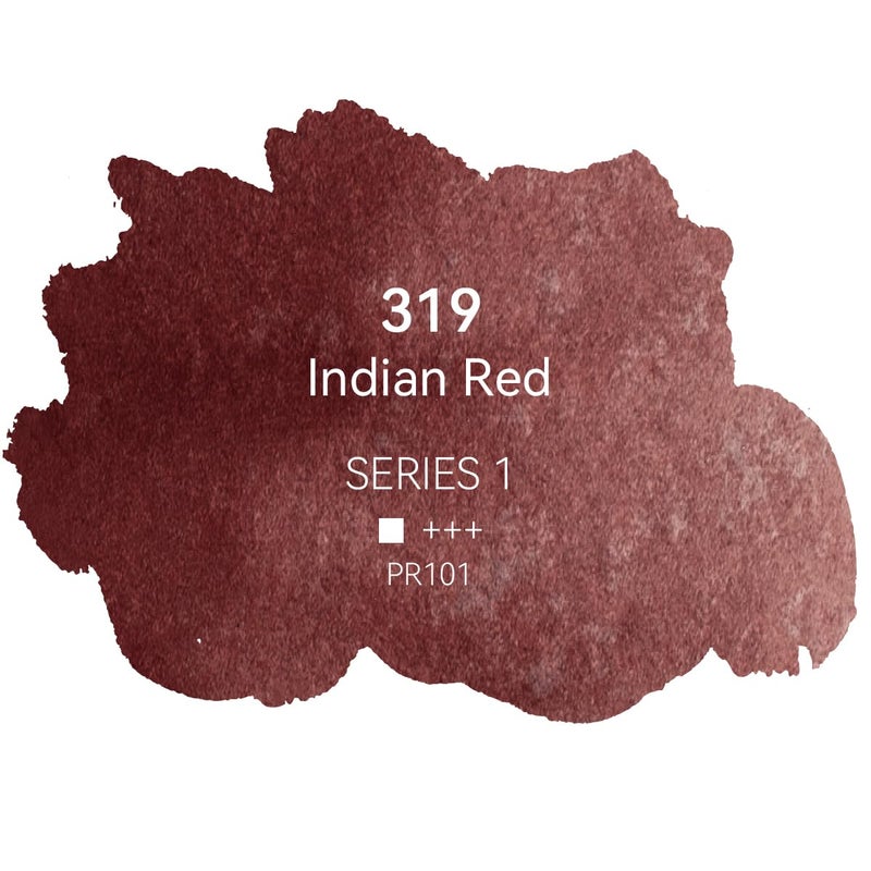 PHOENIX Professional Watercolor Paint - Single Watercolor Half Pan - Indian Red 319 - Image 2